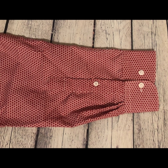 NWT Nine West red micro floral print button down shirt- XL - Picture 5 of 5